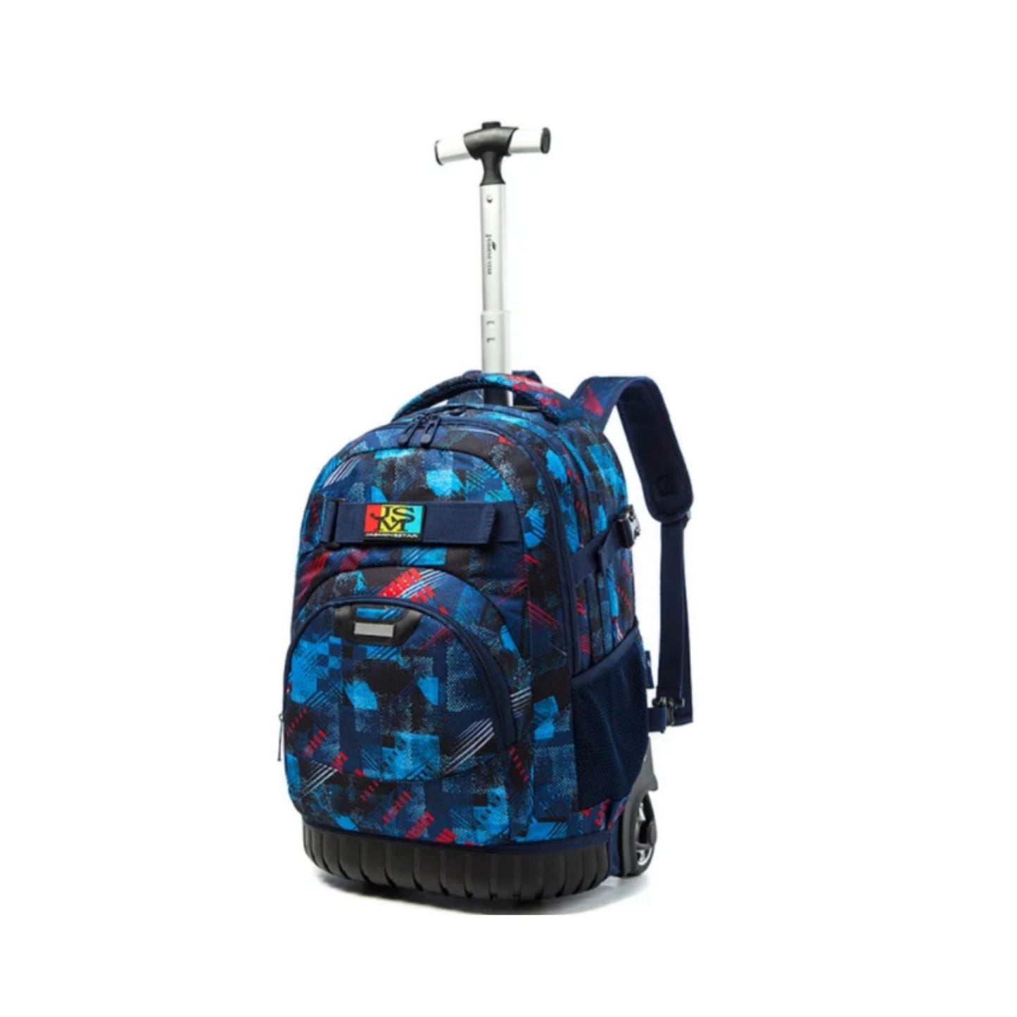 Blue Abstract 3-Piece Backpack Trolley Set