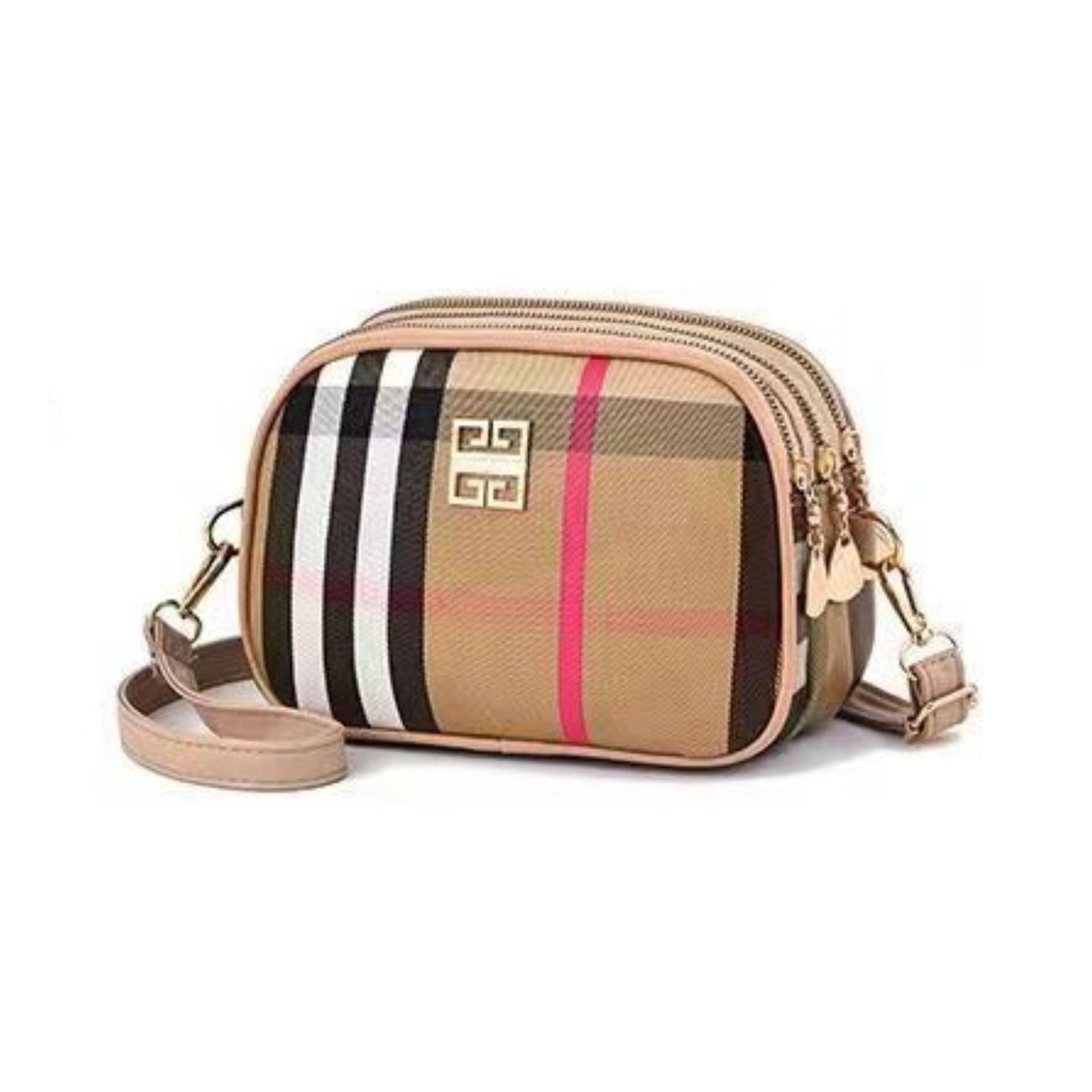 A1710 Plaid Print Crossbody Bag