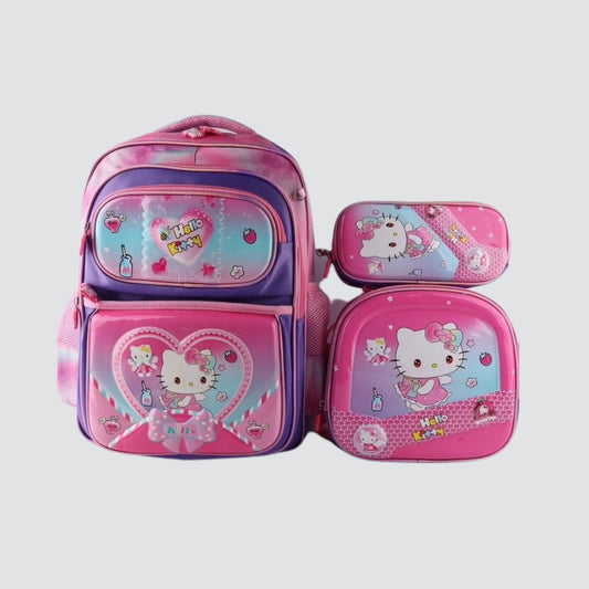 Pink & Purple Hello Kitty 3 piece backpack set