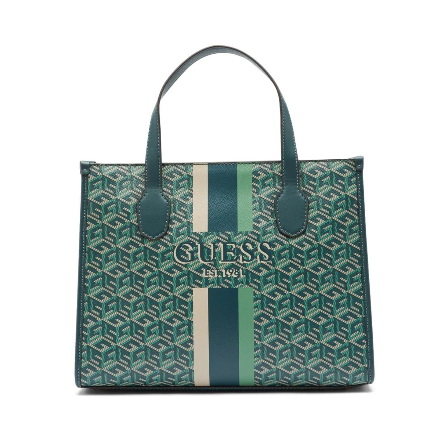 Guess Silvana 2 Compartment Tote - Hunter Logo