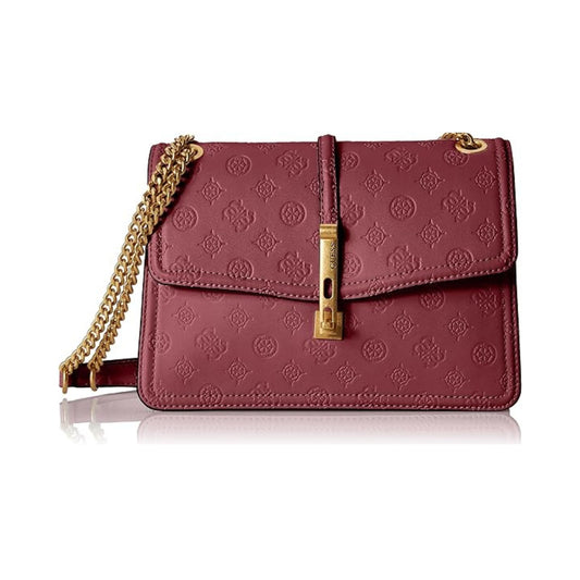 Guess James Logo Convertible Crossbody Flap - Plum Logo