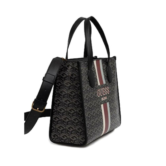 Guess Silvana 2 Compartment Tote - Charcoal Logo