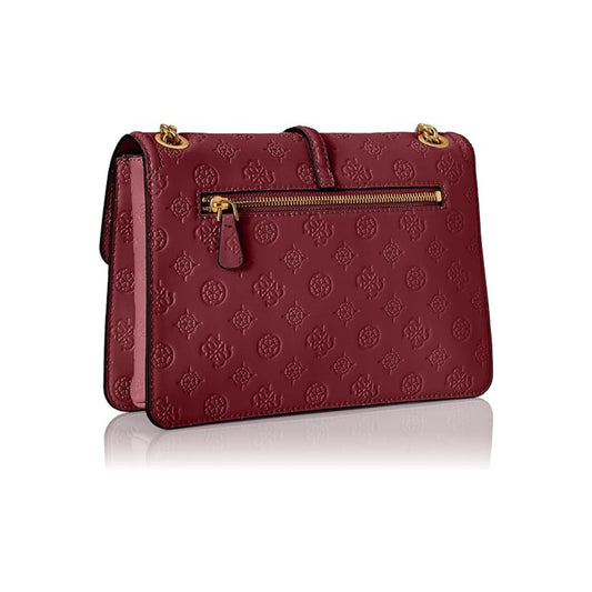 Guess James Logo Convertible Crossbody Flap - Plum Logo