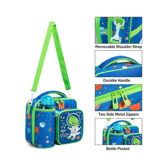 Boys Space Dinosaur Insulated Lunch Bag