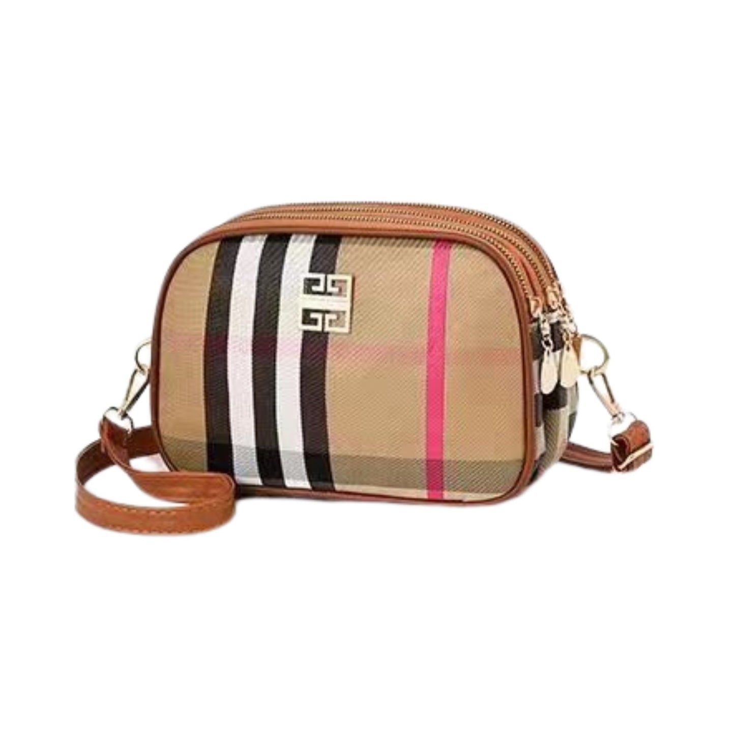 A1710 Plaid Print Crossbody Bag