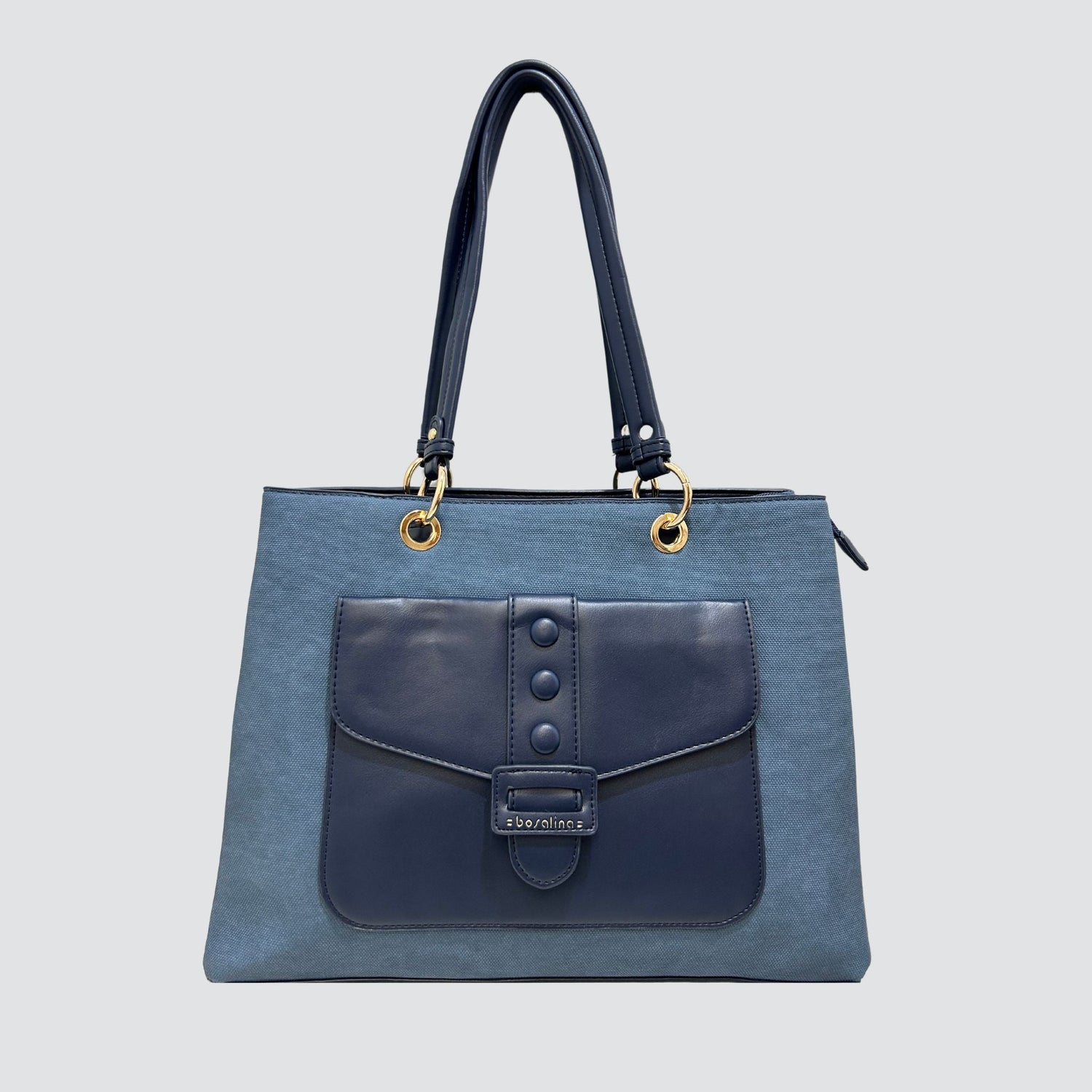 Navy Blue Double Section Bosalina Handbag