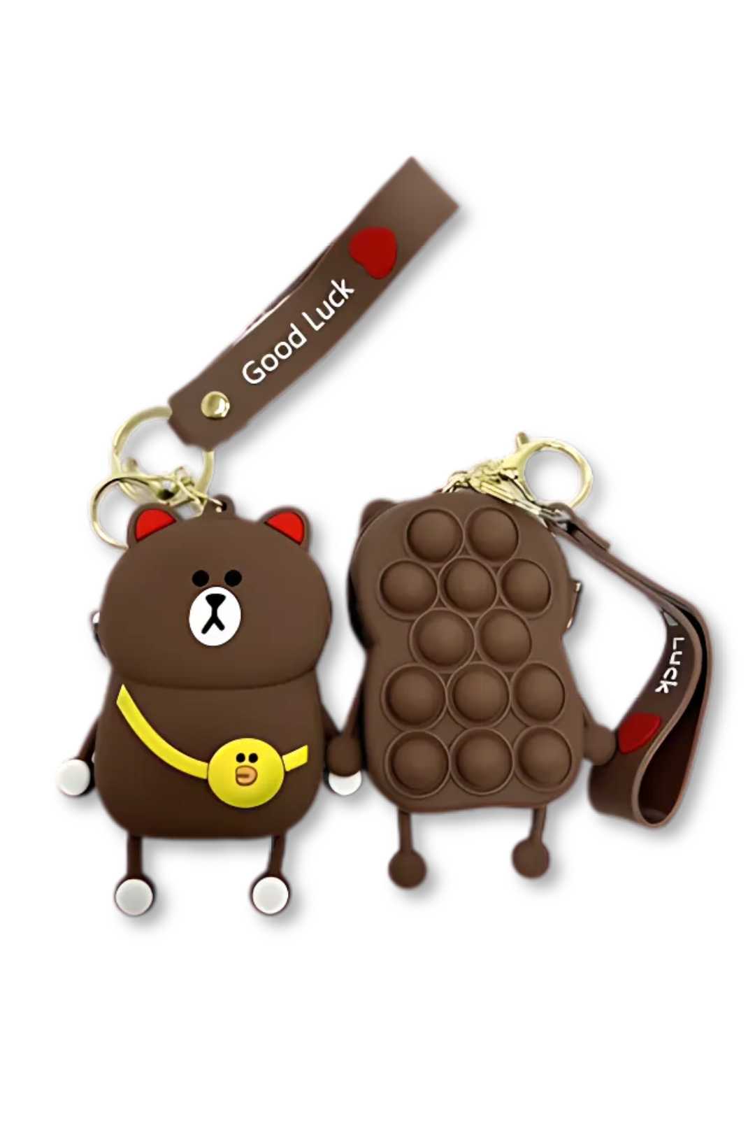 Teddy Bear Pop-it Silicone Keychain