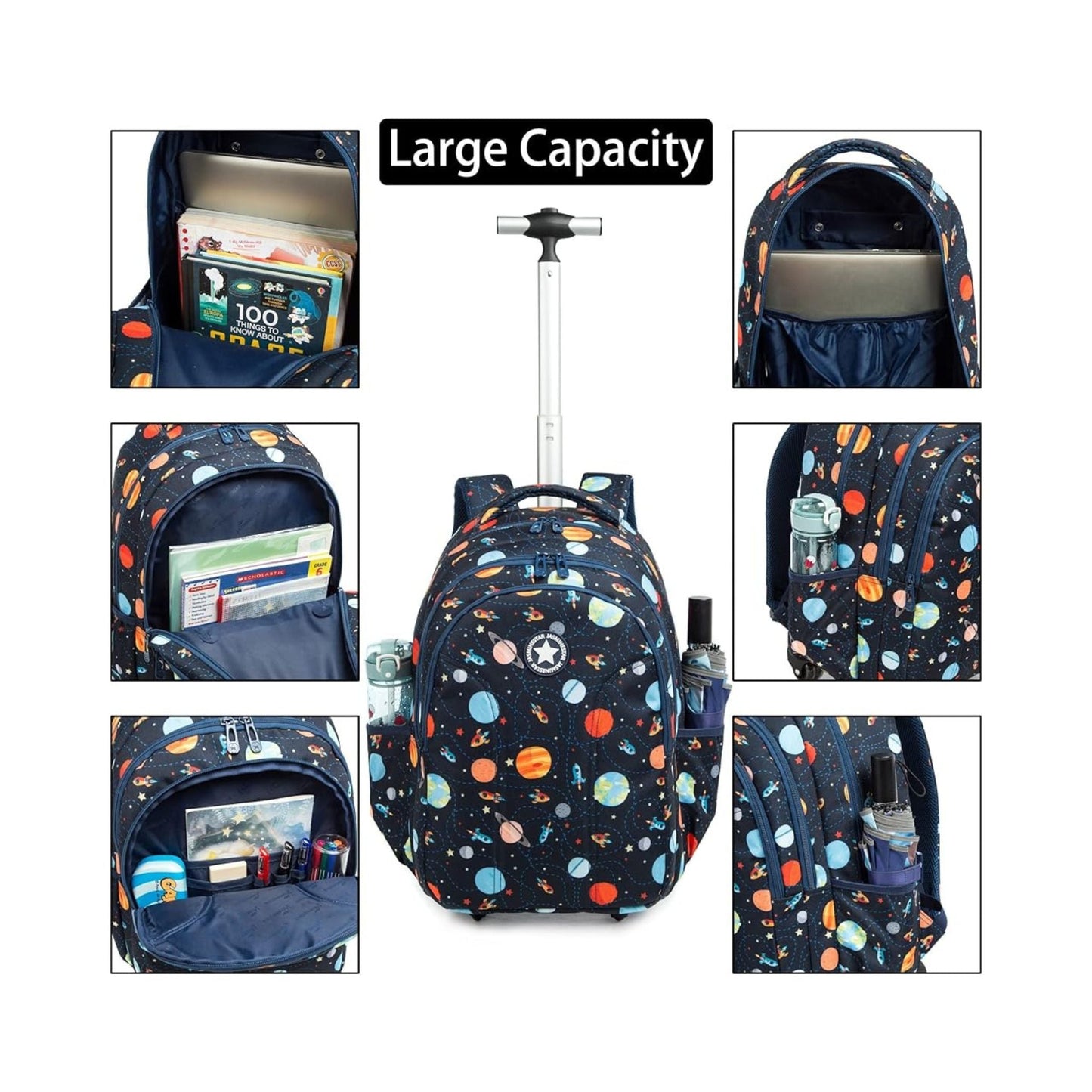 Space 3-Piece Trolley Backpack Set