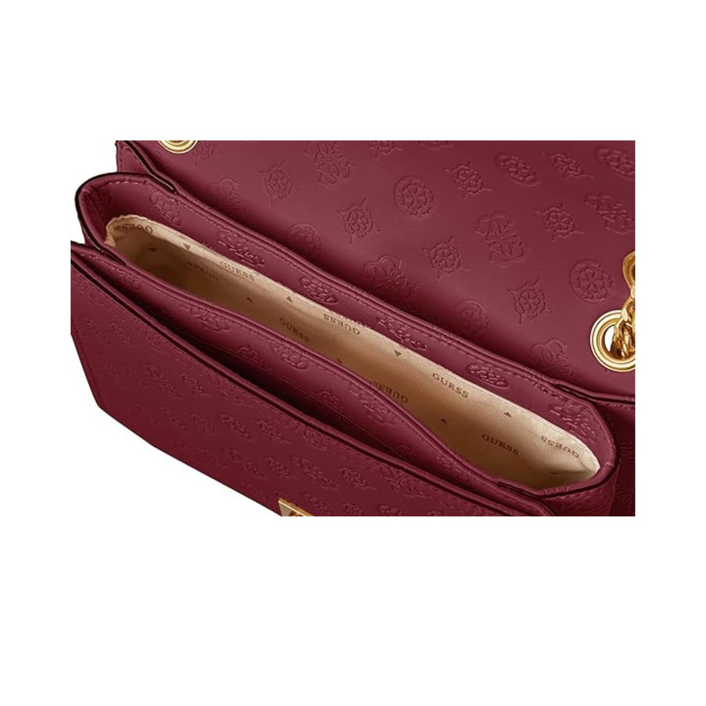 Guess James Logo Convertible Crossbody Flap - Plum Logo