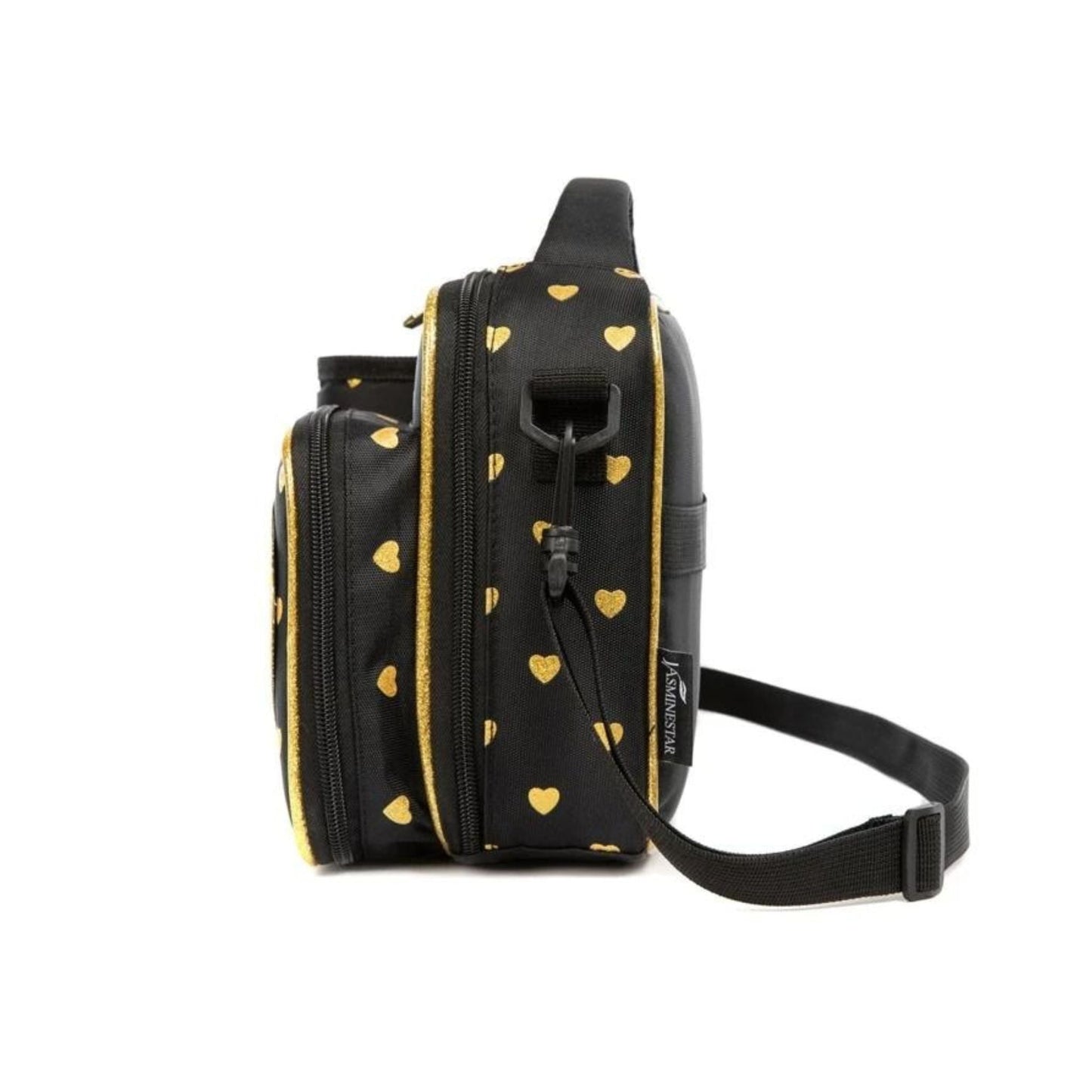 Black & Gold Heart Print Insulated Lunch Bag