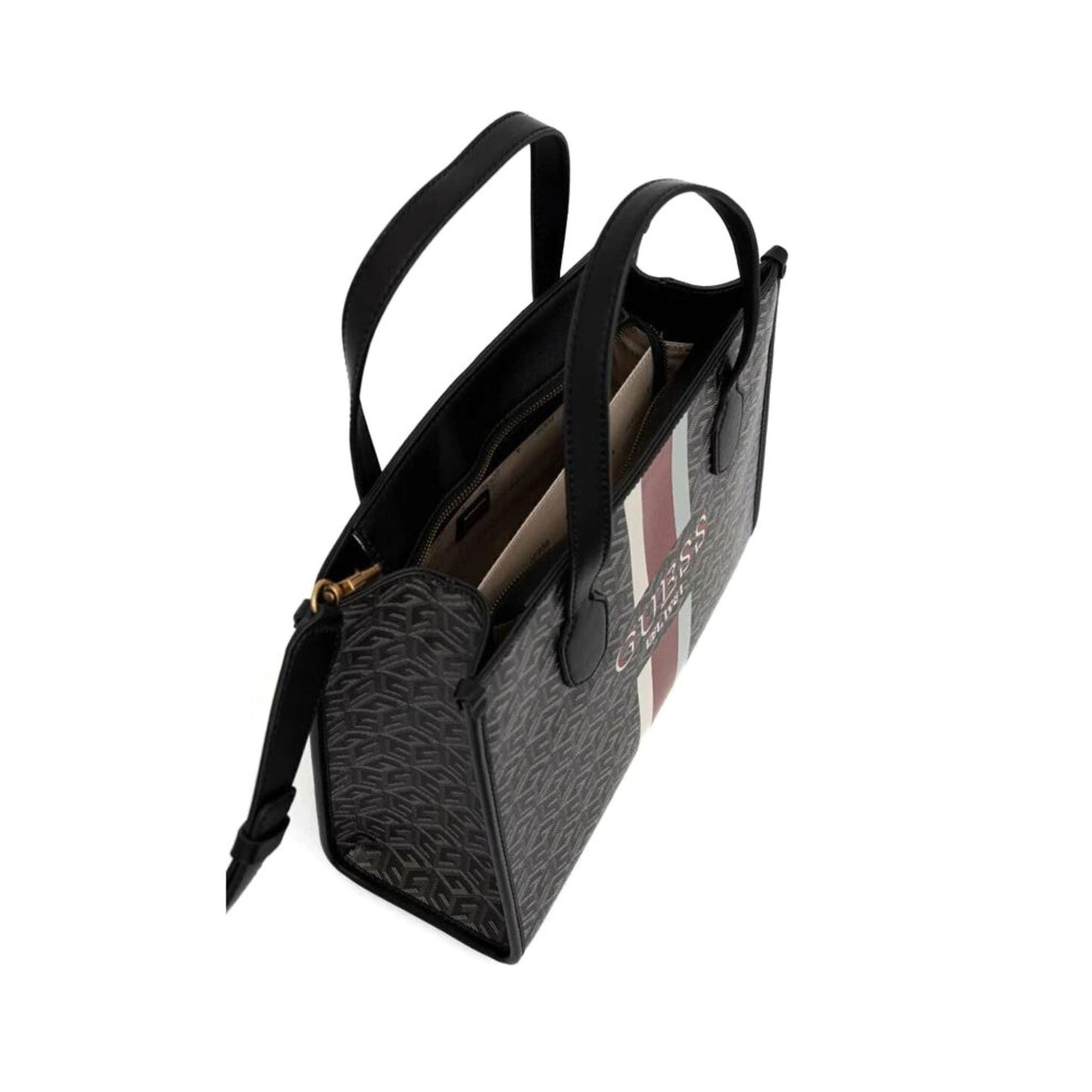 Guess Silvana 2 Compartment Tote - Charcoal Logo