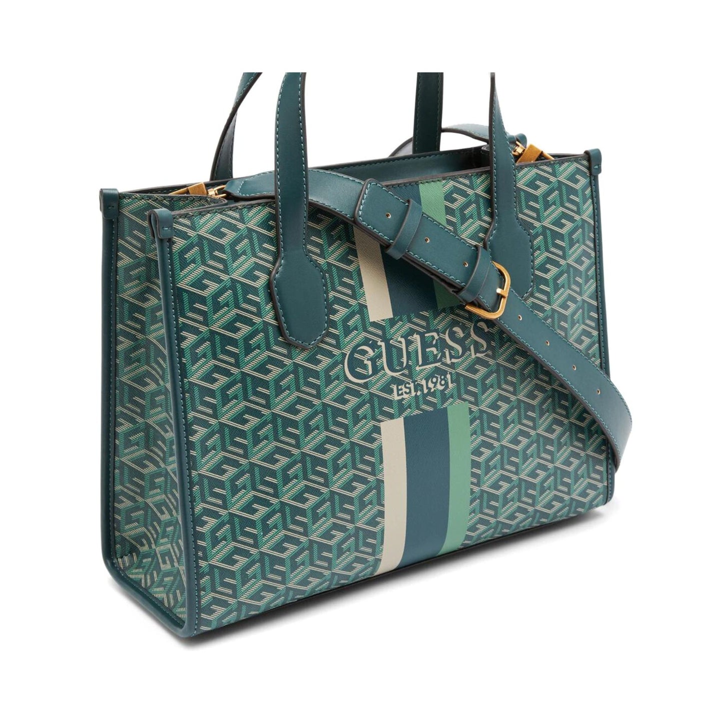 Guess Silvana 2 Compartment Tote - Hunter Logo