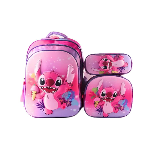 G472 Stitch Girls Multi-print Backpack Set