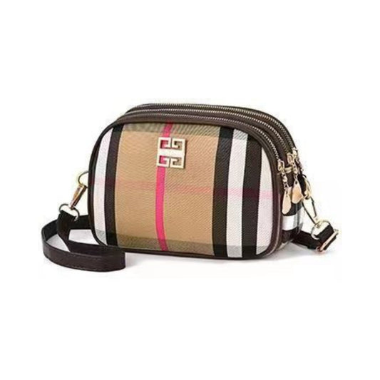 A1710 Plaid Print Crossbody Bag