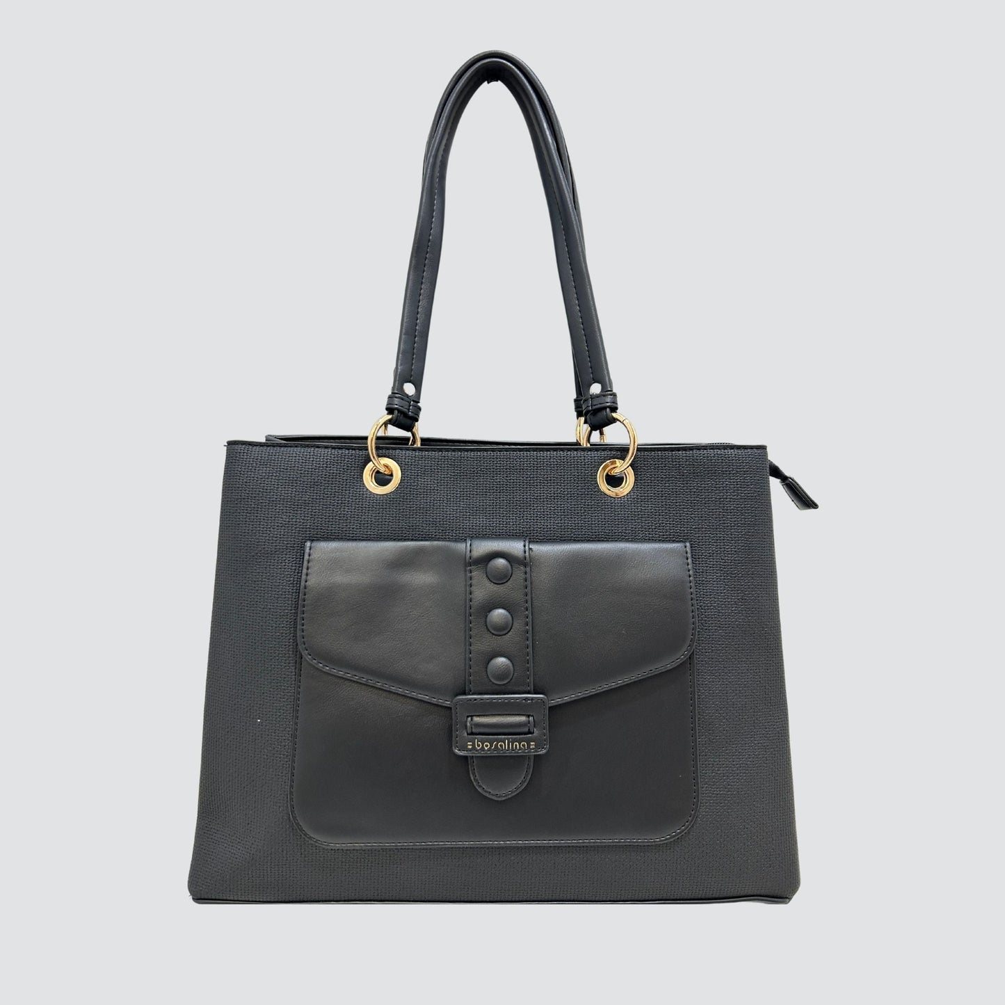 Black Double Section Bosalina Handbag