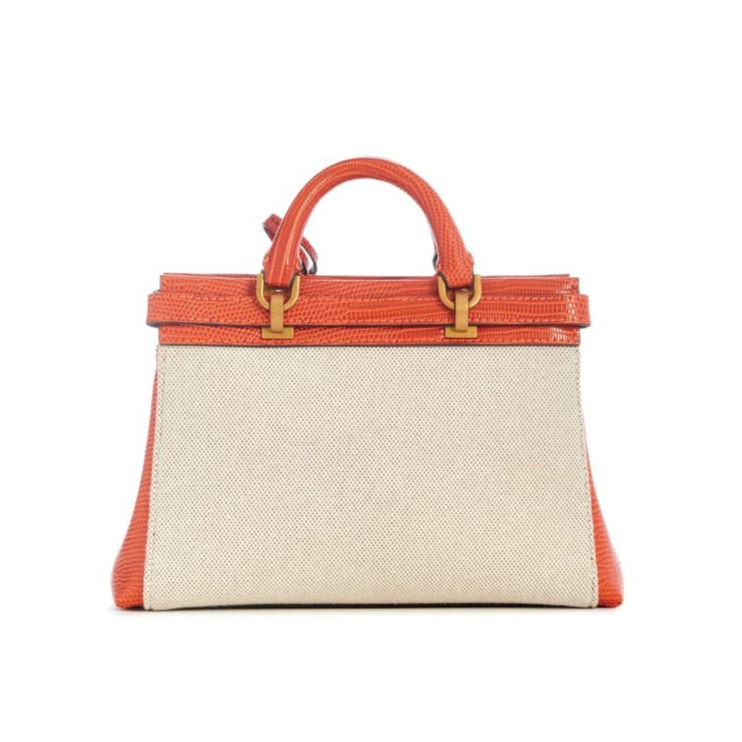 Guess Sestri Canvas Mini Satchel - Natural/Orange