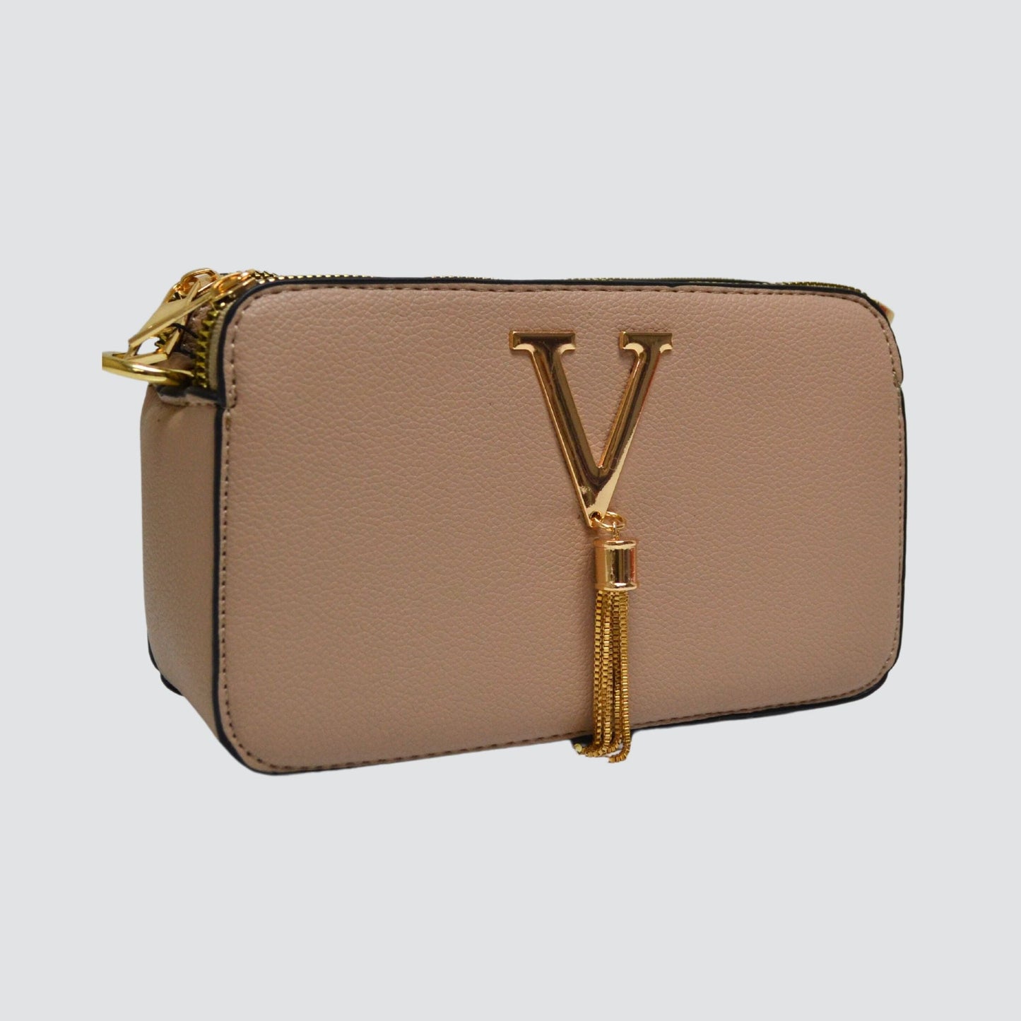 Khaki Triple Sectioned Crossbody Bag