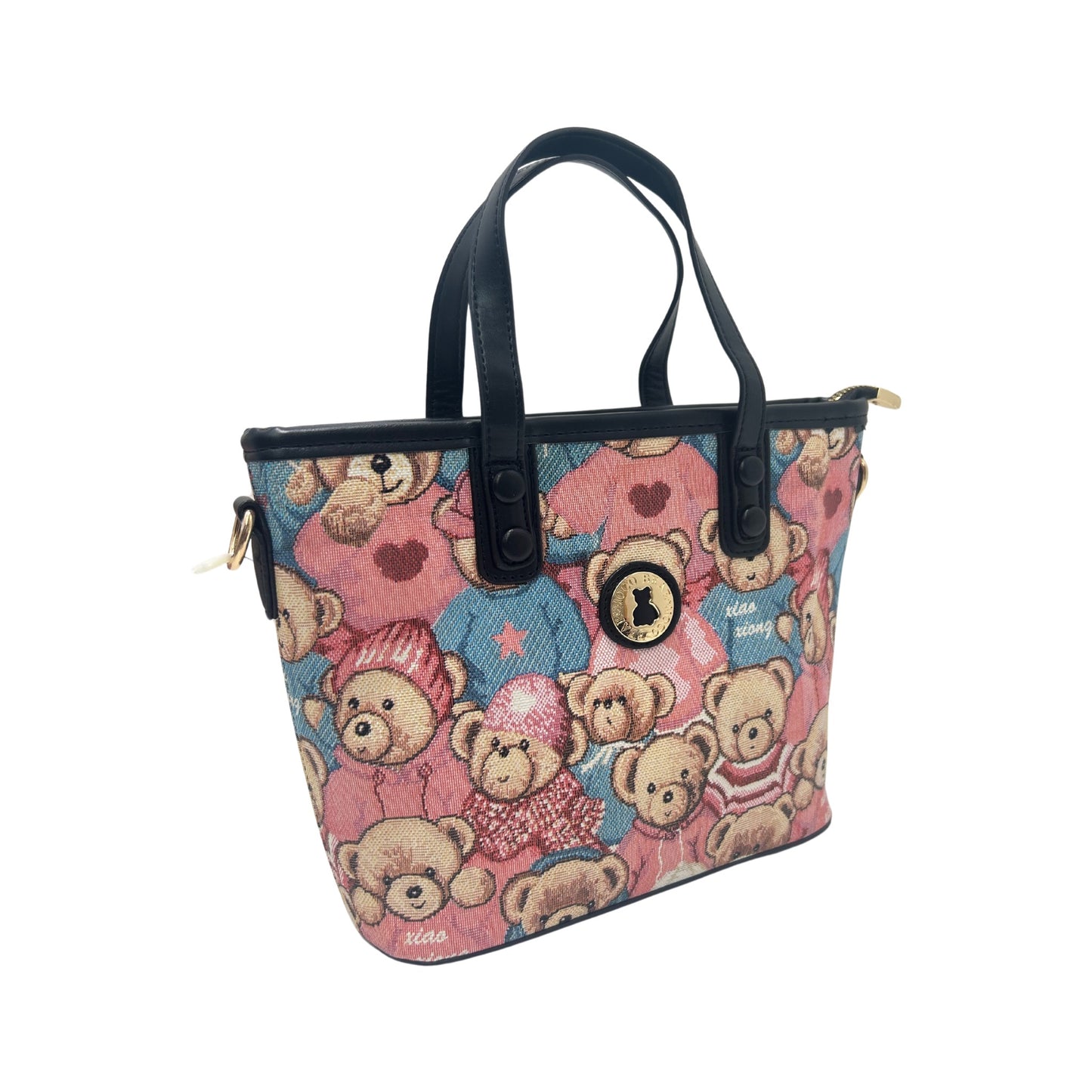 A1823 Teddy Bear Printed Handbag