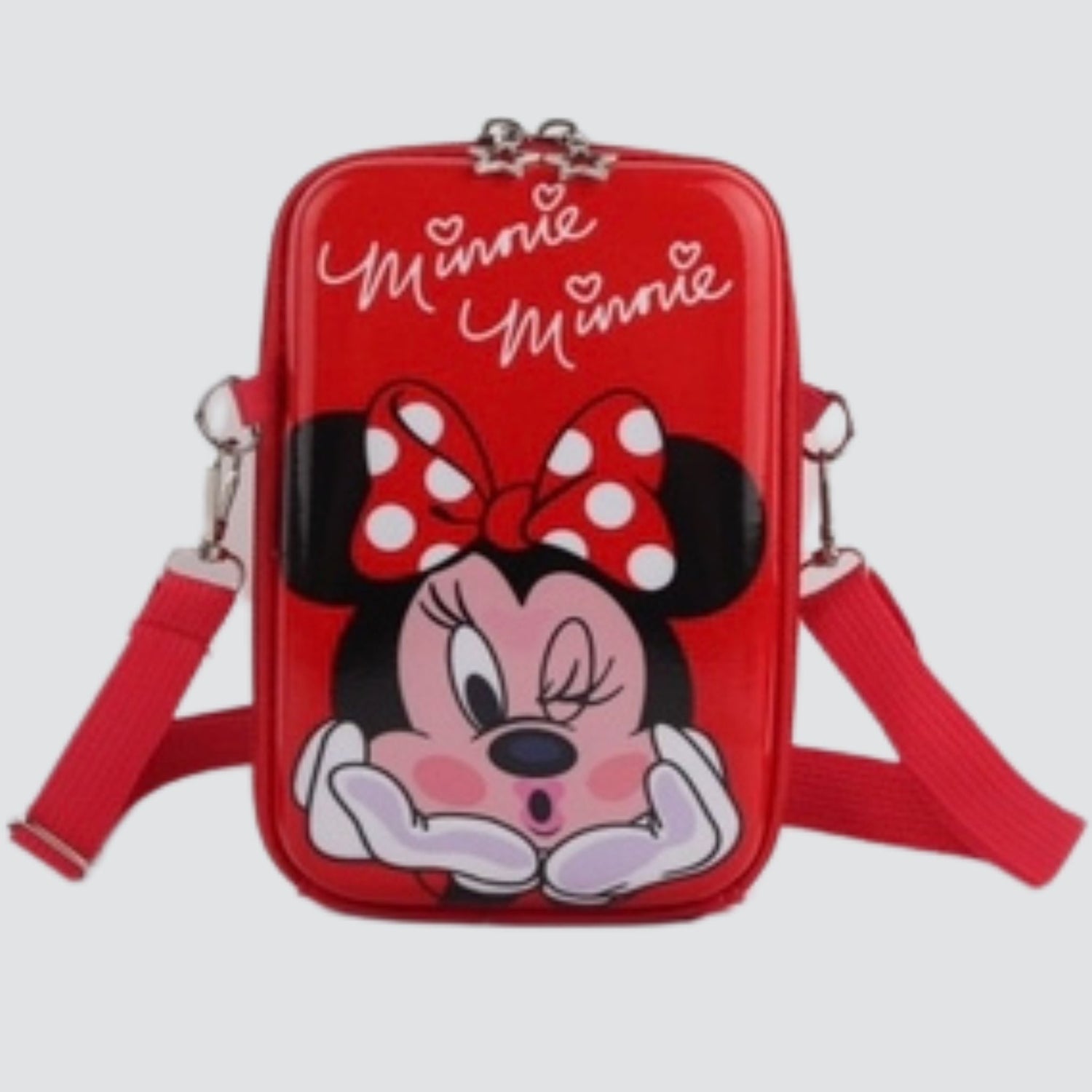 Red Rectangular Minnie Mouse Crossbody Bag