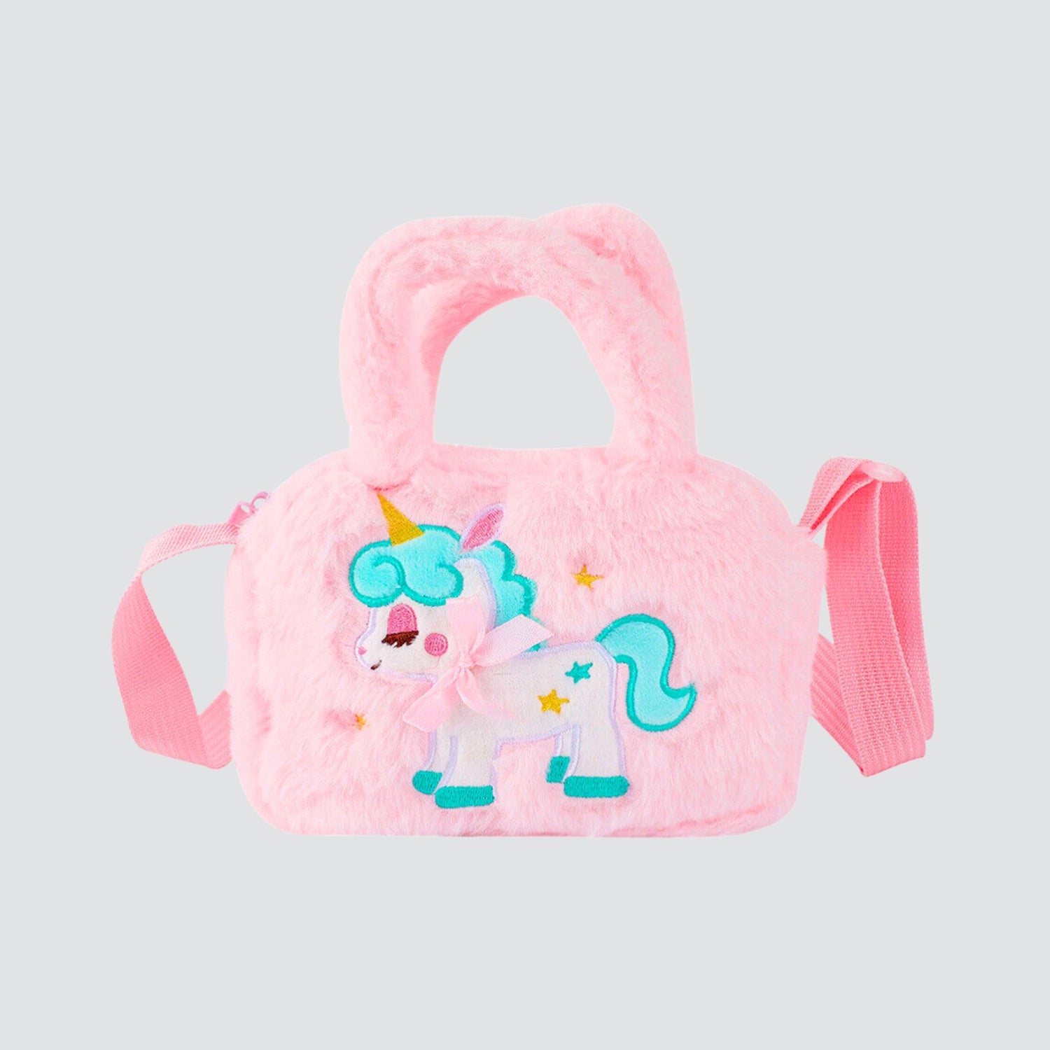 Plain Pink Unicorn Plush Handbag / Crossbody