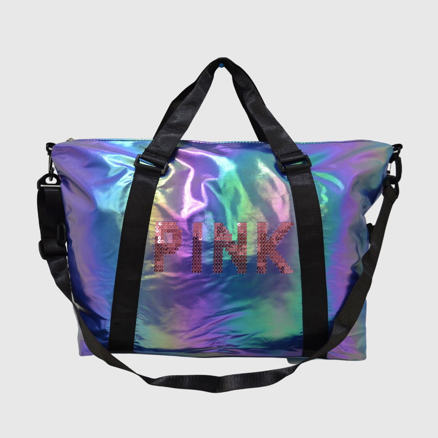 A1297 PINK Holographic Tote / Duffel Bag