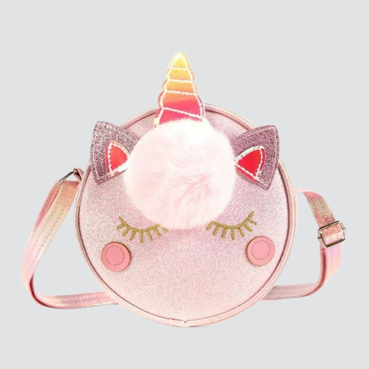 Light Pink Circular Mini Unicorn Crossbody