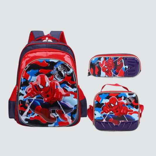 Spiderman shooting web camo print background trolley set