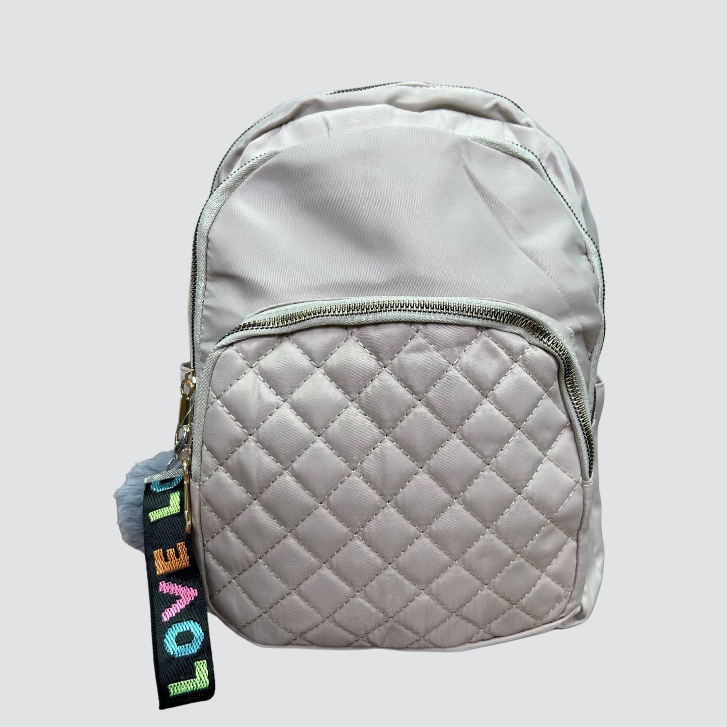 Beige Love Backpack