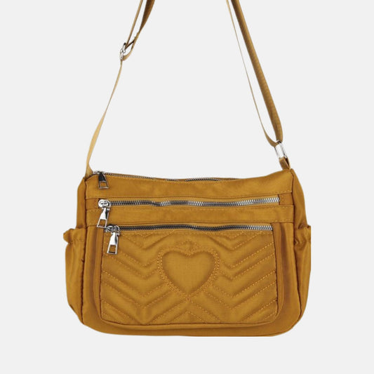 Yellow A1106 Heart Crossbody Bag