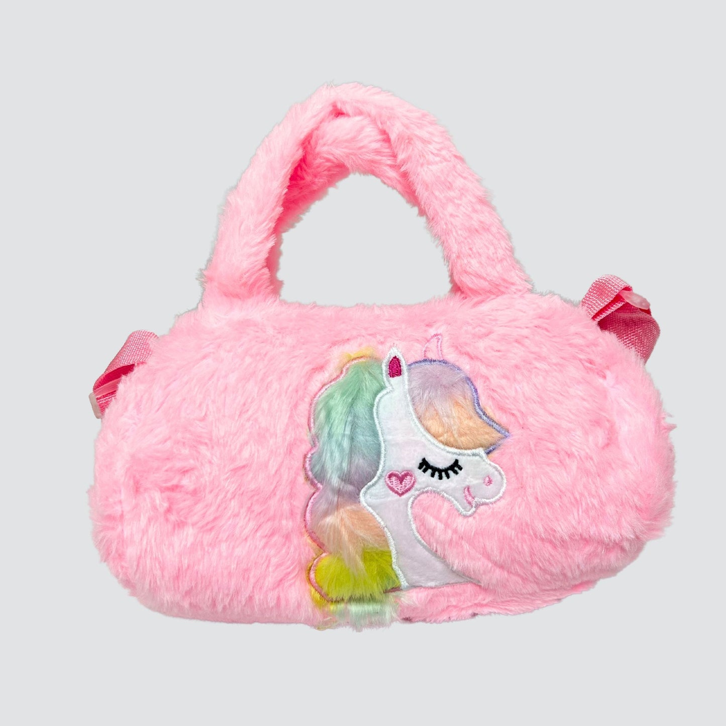 Plain Pink Unicorn Plush Handbag / Crossbody