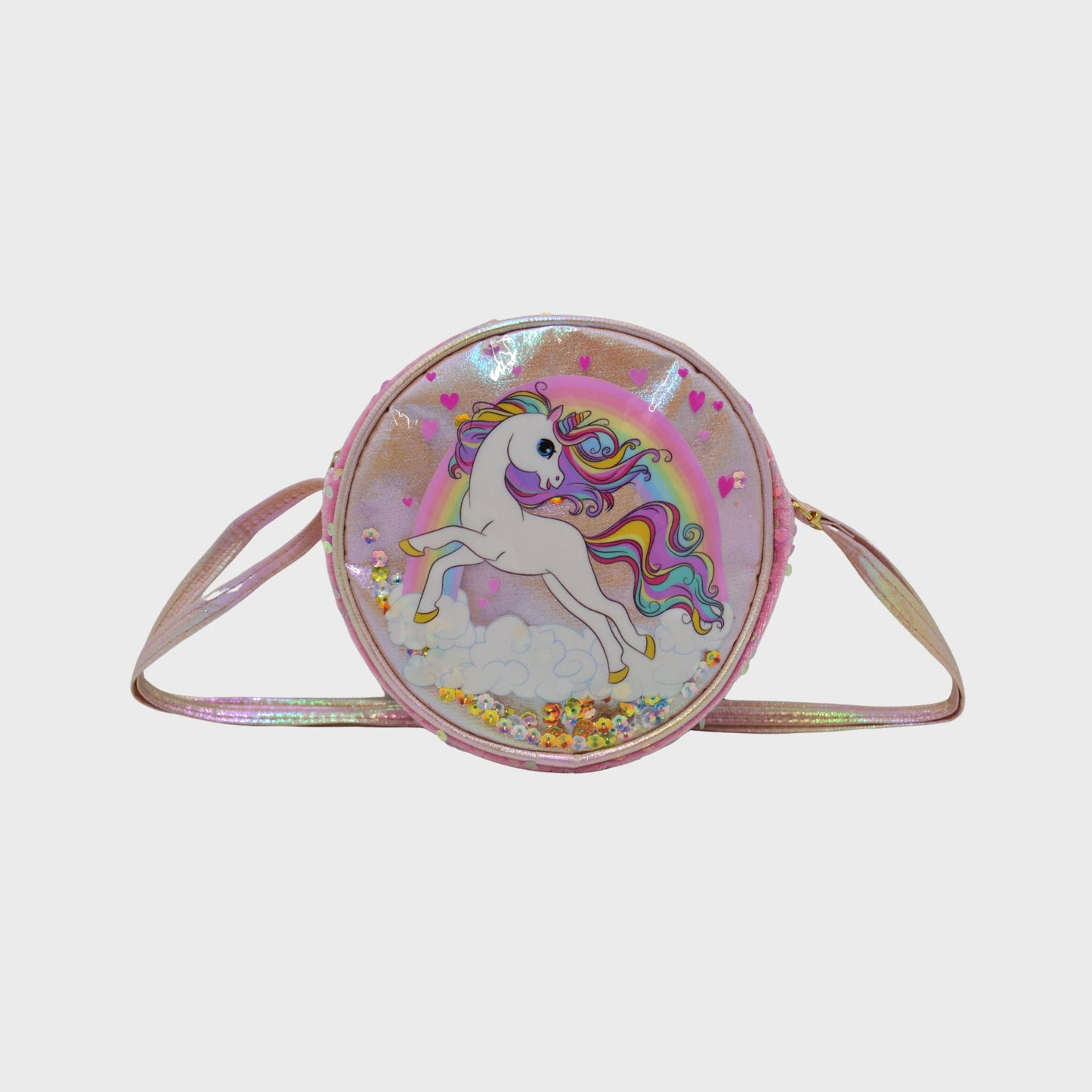 S3280 Circular Unicorn Sequins Crossbody Bag