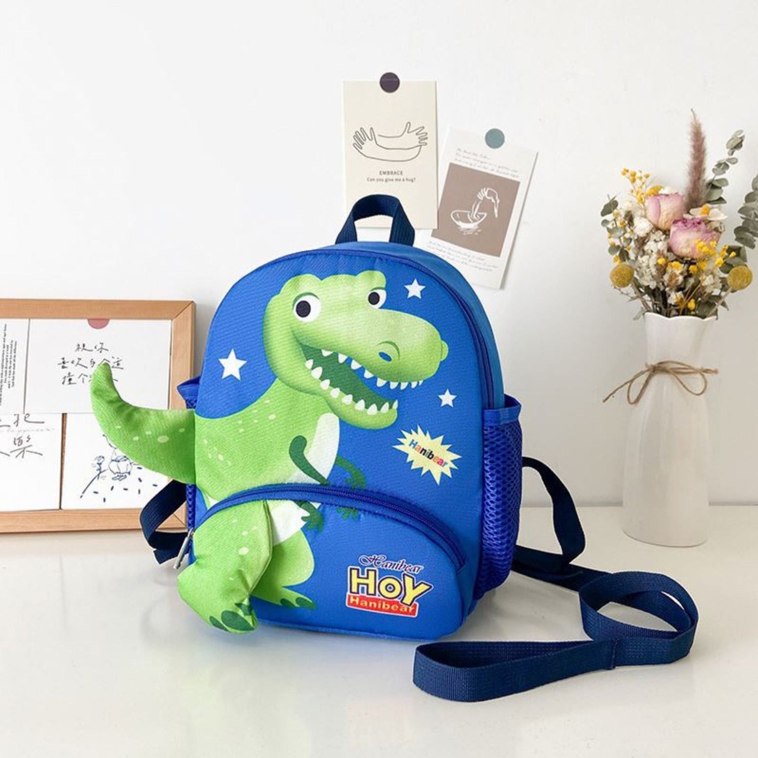 Royal Blue Plush Dinosaur Backpack