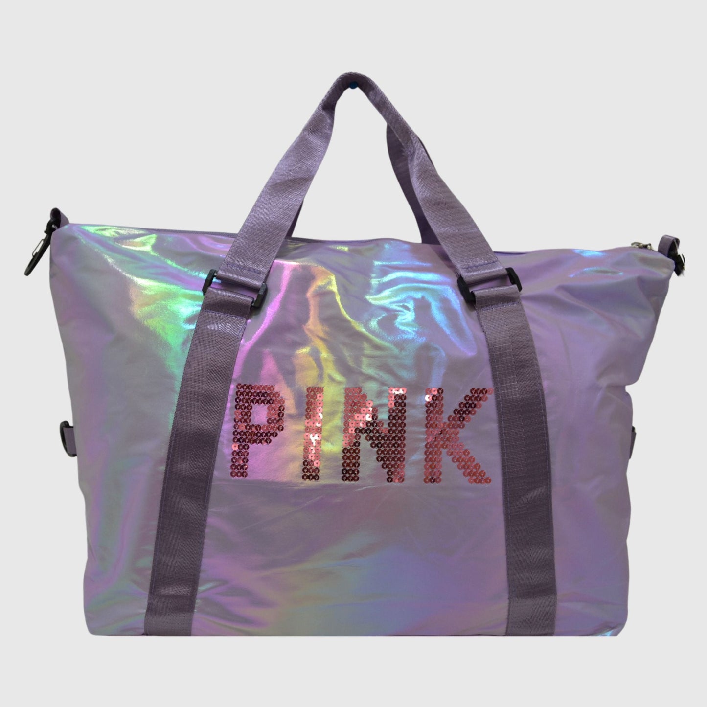 A1297 PINK Holographic Tote / Duffel Bag