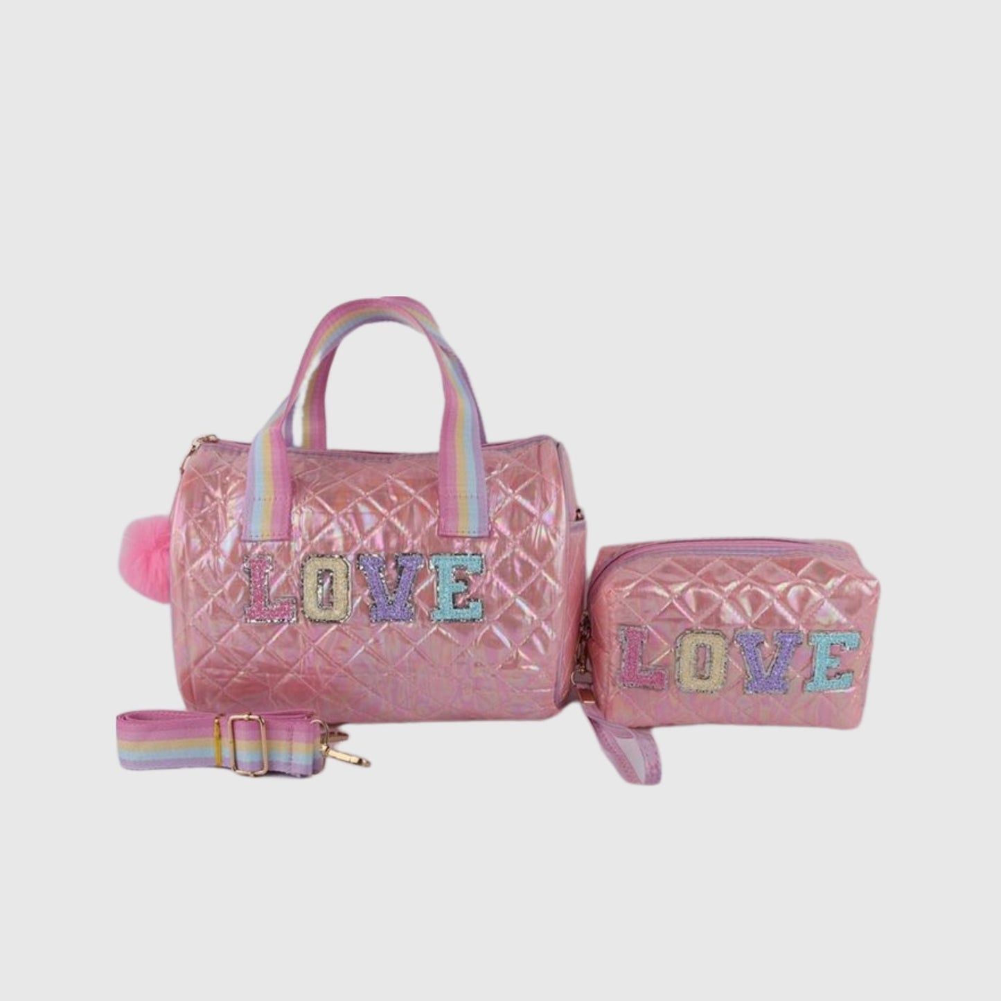 Peach A043 LOVE Mini Bag & Wristlet Set