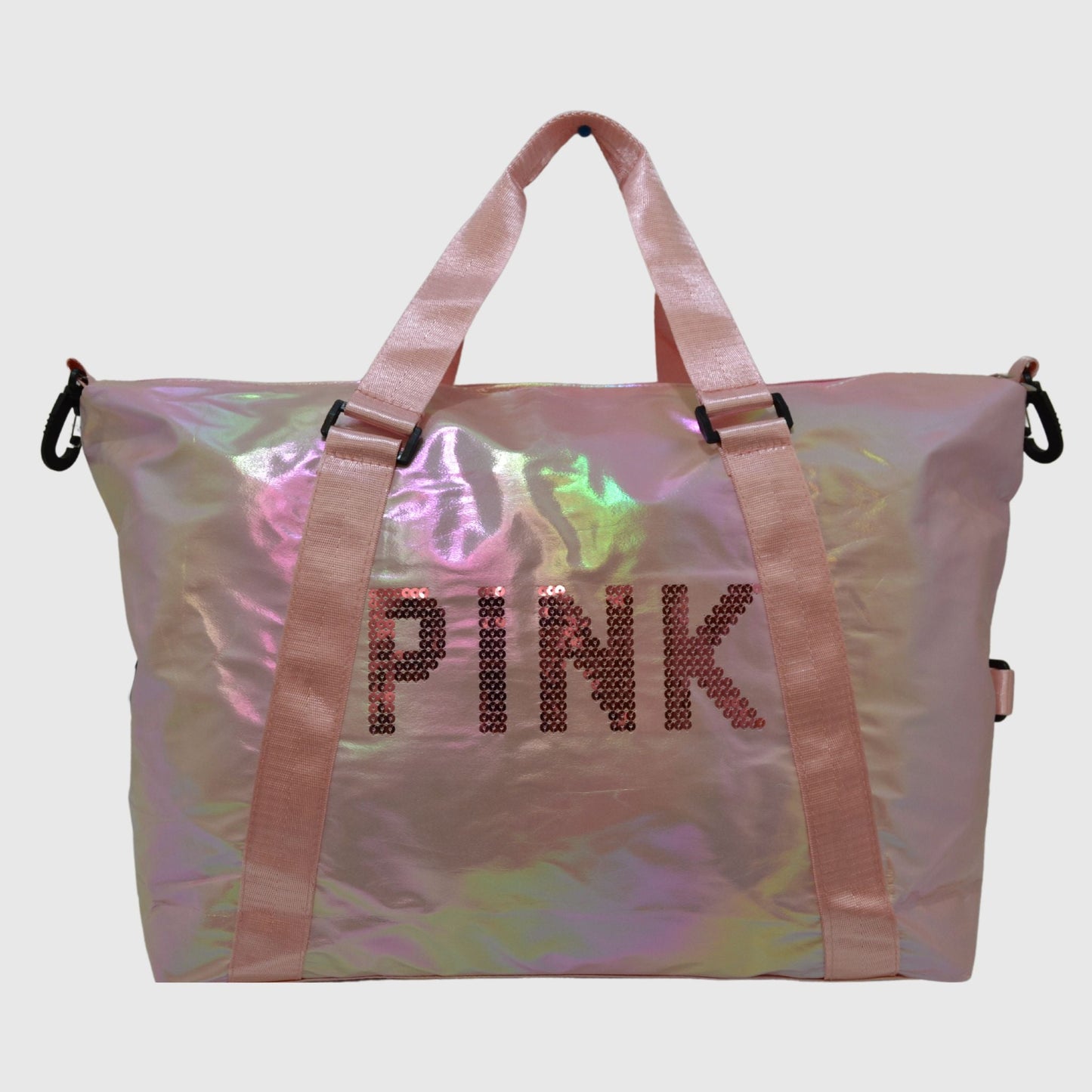 A1297 PINK Holographic Tote / Duffel Bag