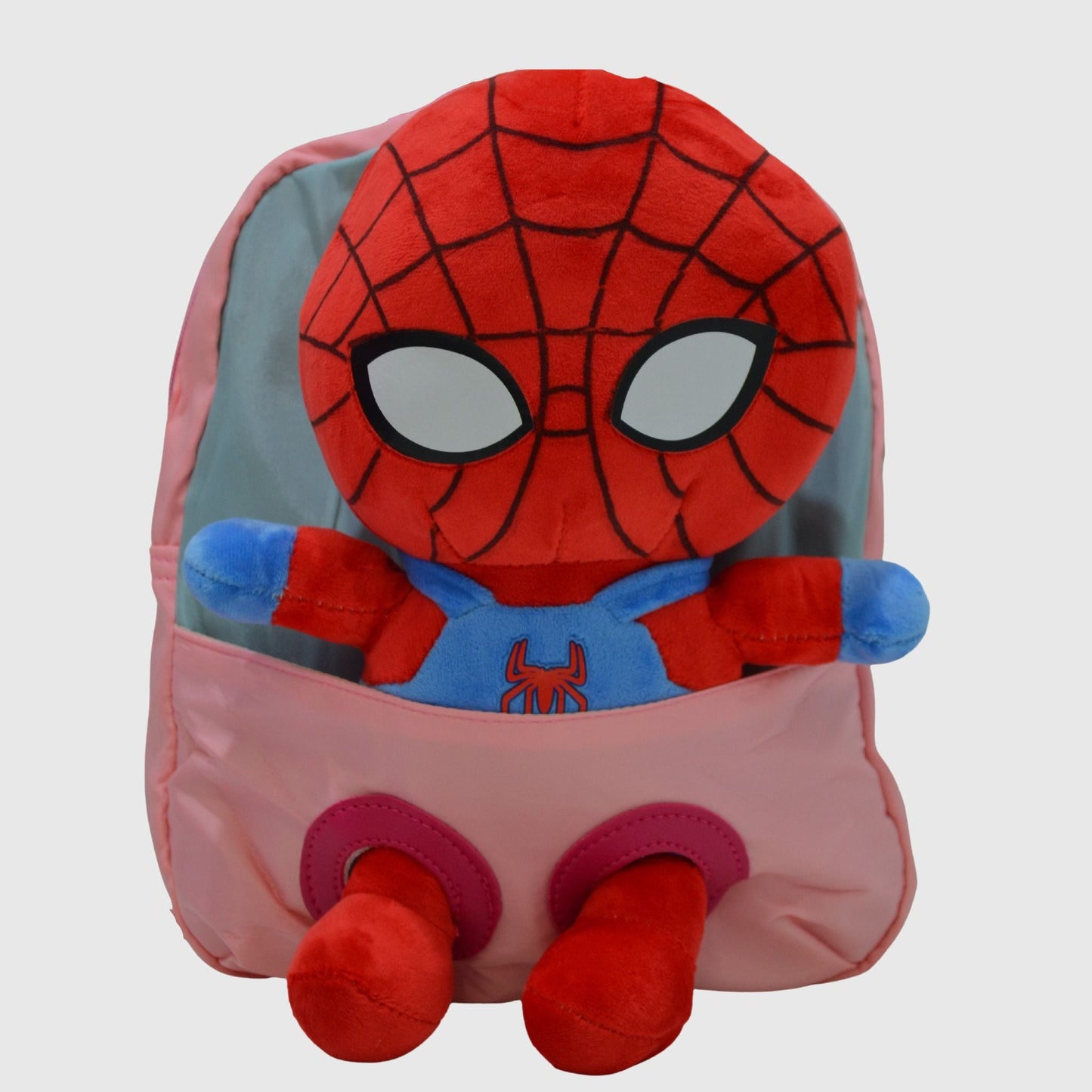 Light Pink  Mini Backpack With Red Removable Spider-Man Plush Toy