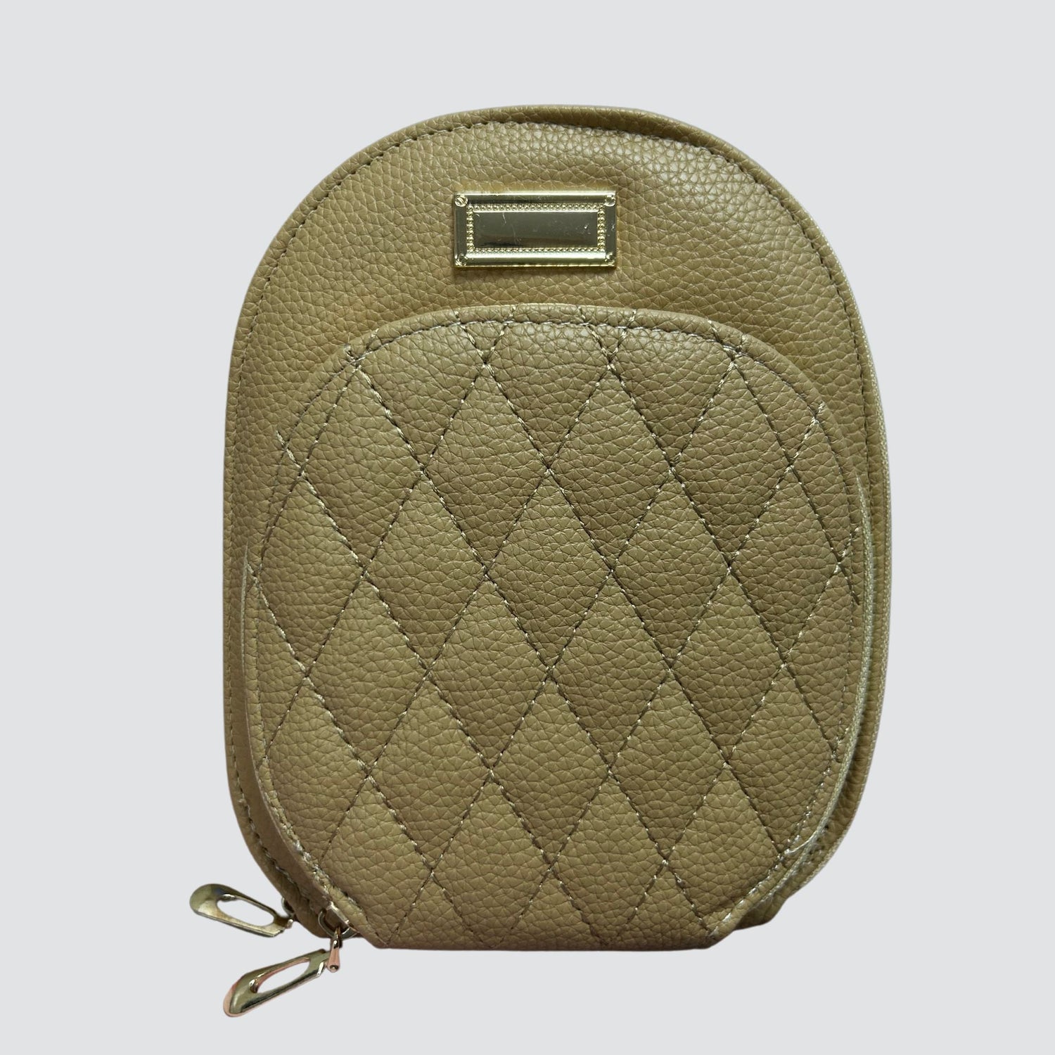 Khaki Rounded Crossbody Bag