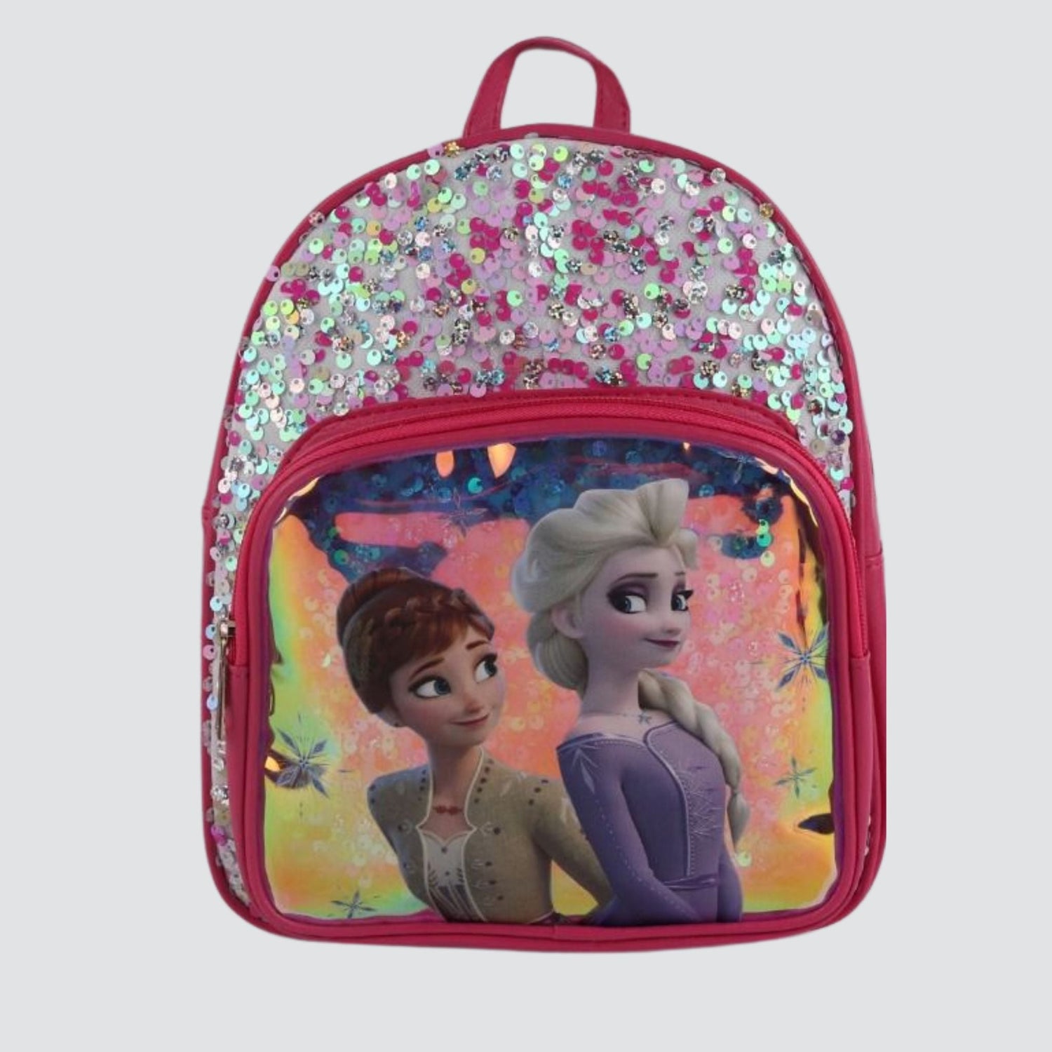 Fuchsia Pink Frozen Backpack with Sequins