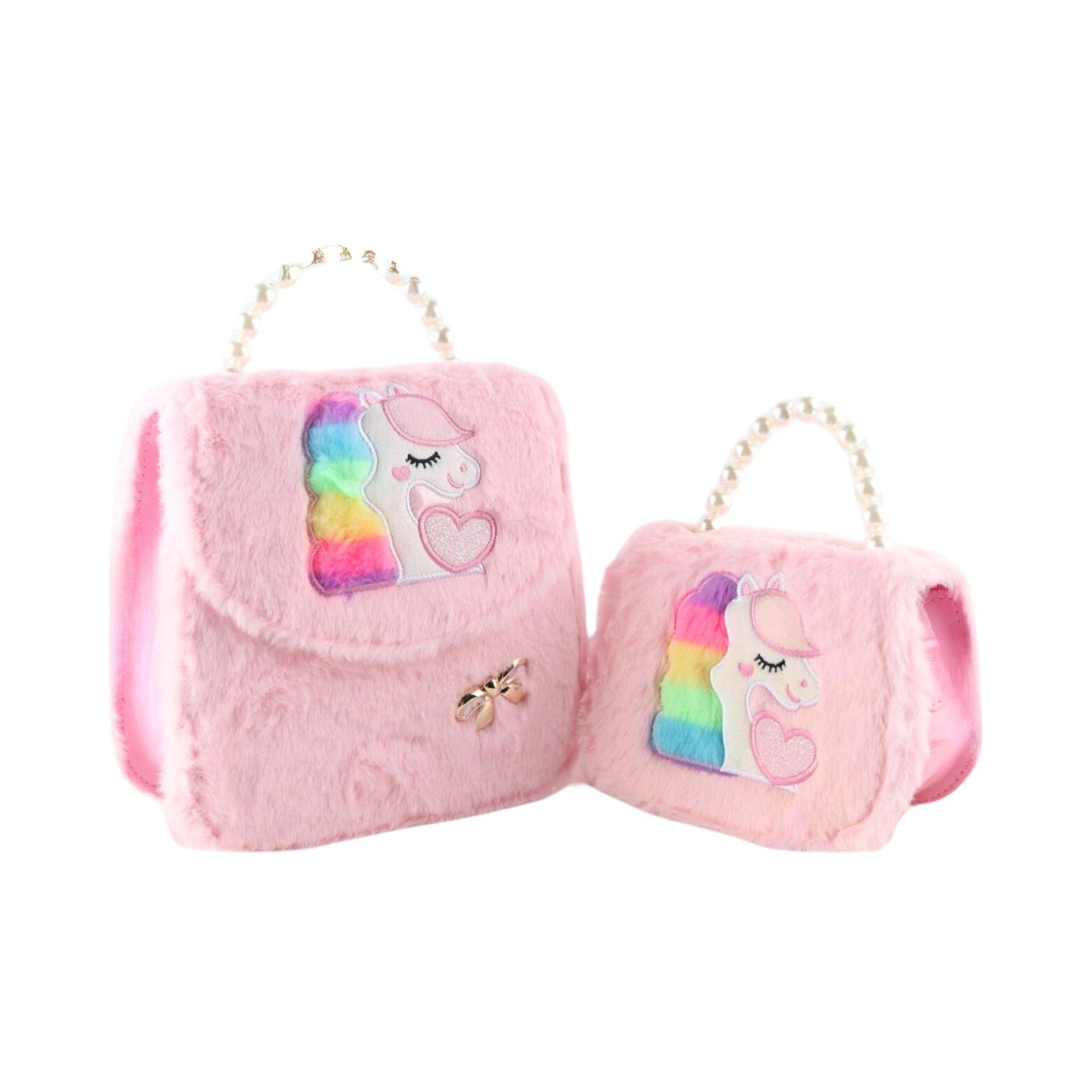 G314 Fluffy Unicorn Handbag / Crossbodys