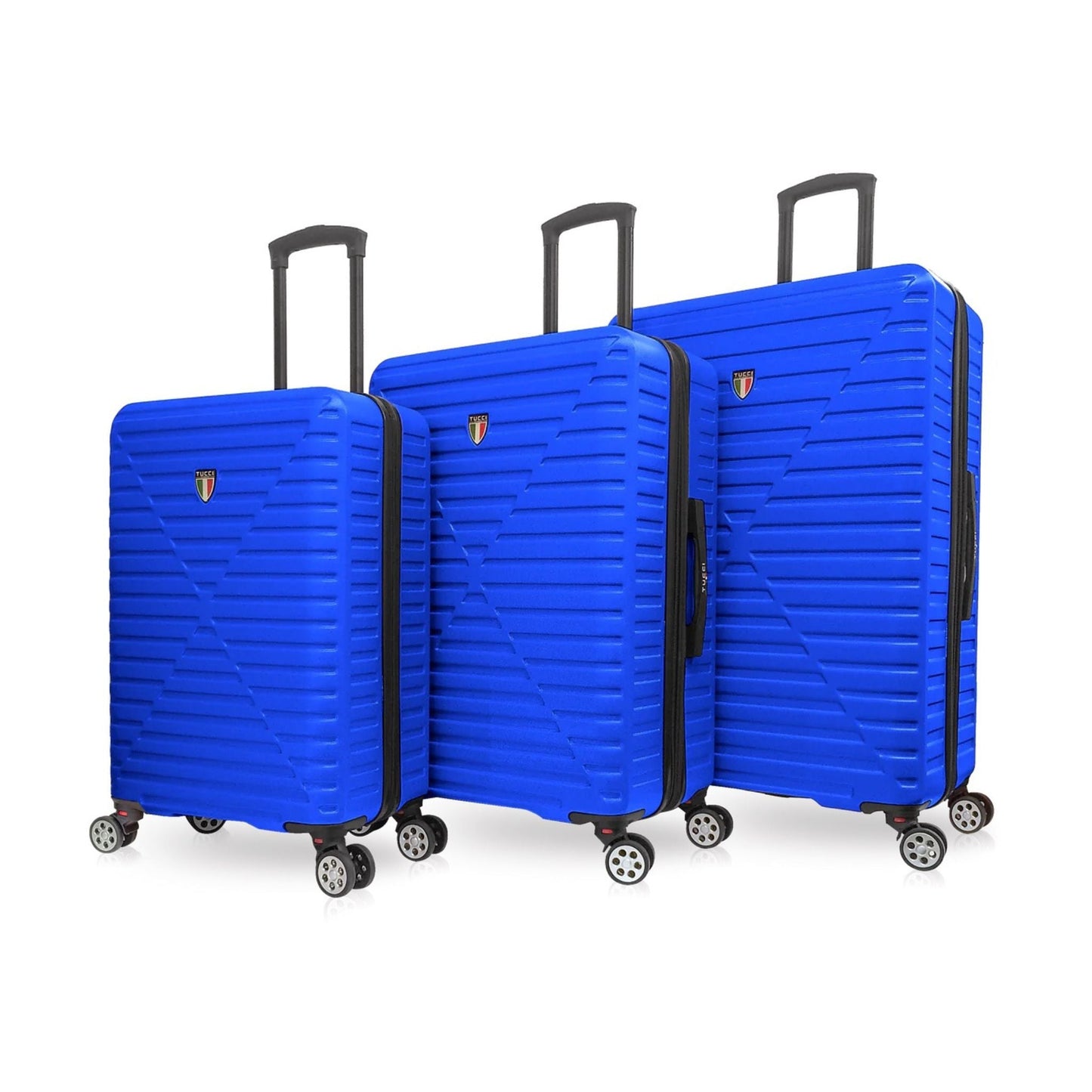 Tucci Royal Blue Ribbed Hard Case Luggages