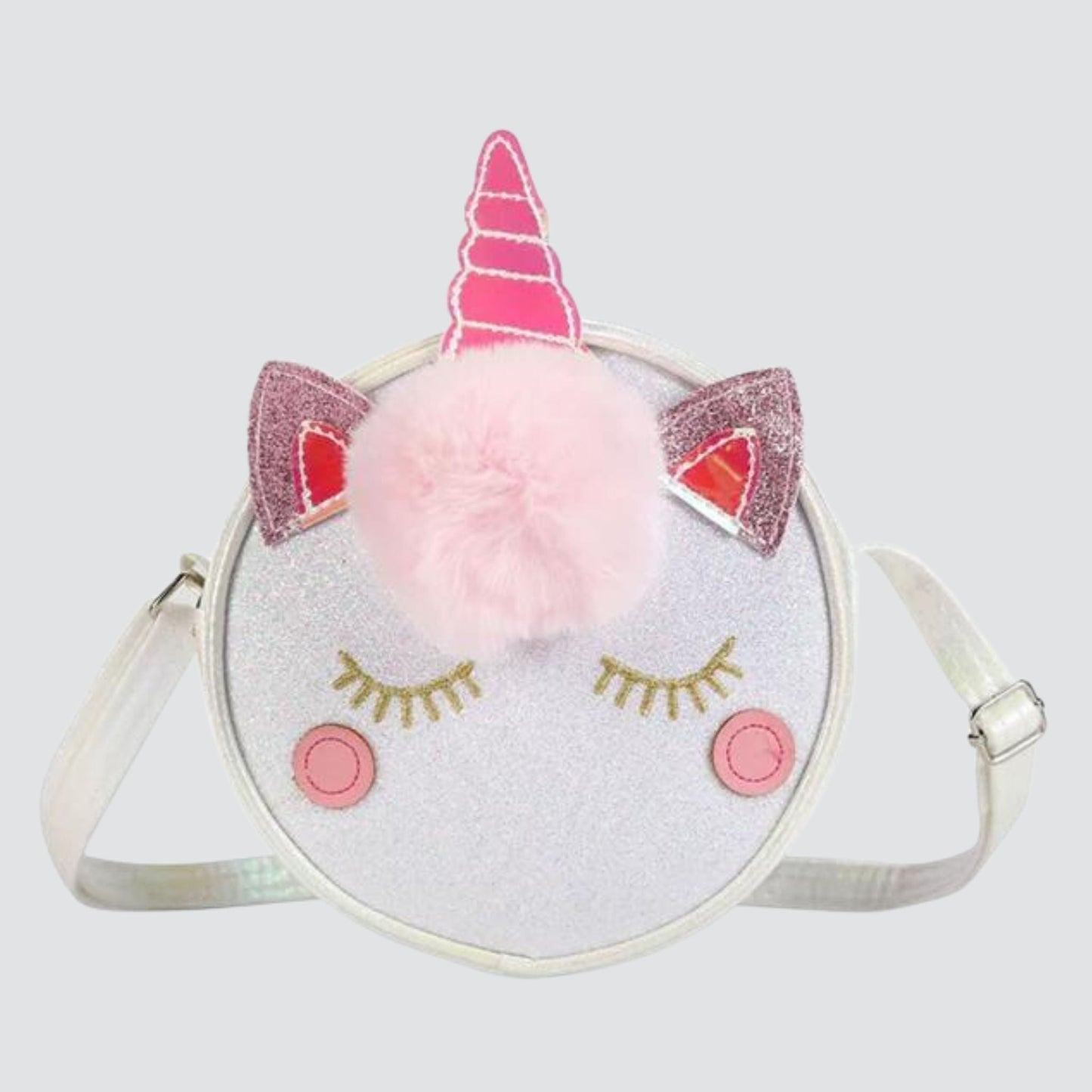 White Circular Mini Unicorn Crossbody