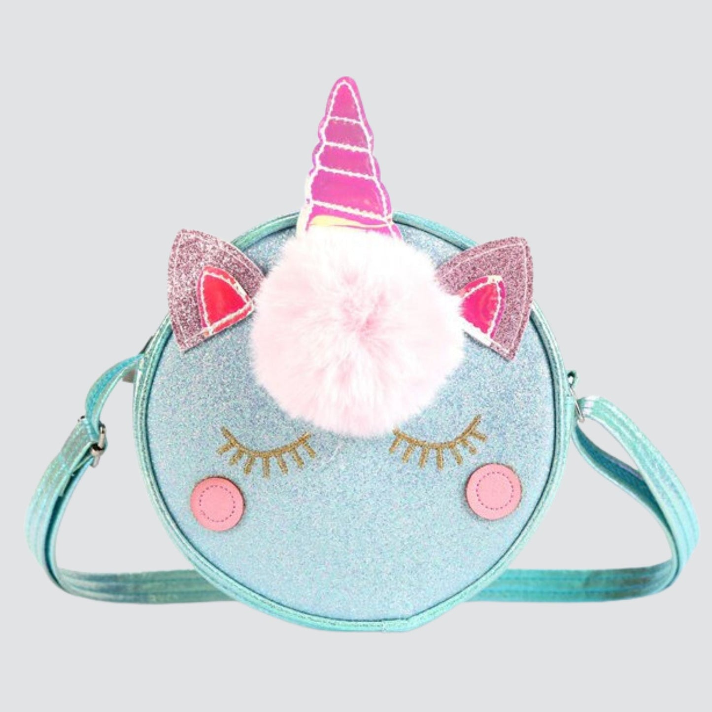 Blue Circular Mini Unicorn Crossbody